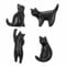 Wanmu 4Pcs Black Cat Magnets, Cute Black Cat Decor for Refrigerator, 3D Cat Decorative Magnets for Fridge Locker, Office, Kitchen, Whiteboard, House