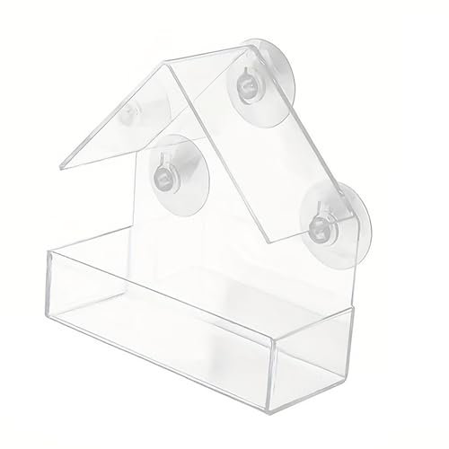 Window Bird Feeder – Clear Acrylic Feede, Easy Installation & Cleaning, Perfect for Birdwatching, Attracts Wild Birds