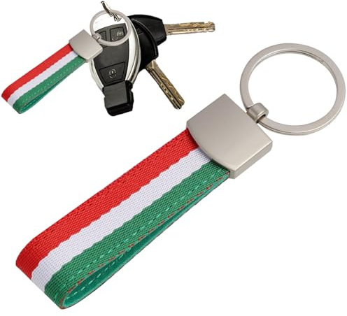Annlpoy Porte-clés drapeau de l'Italie, porte clef italie, Accessoire de mode Inoxydable et résistant à la lumière, pour hommes et femmes, Porte-clés de voiture au design sportif, mode, antirouille