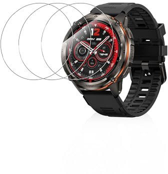 Juego de 3 protectores de pantalla para reloj inteligente Kospet Tank T3 Ultra 2, película de cristal templado sin burbujas, dureza 9H, HD transparente, antihuellas, antiarañazos