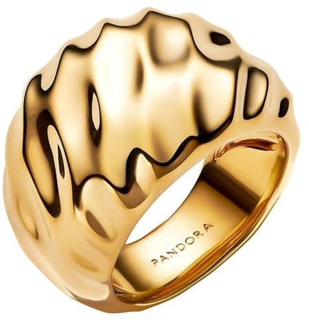 PANDORA Damen Statement-Ring Wellig Goldfarben 163884C00-60 Ringgröße 60/19,1