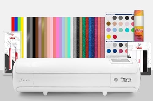 Siser Juliet® Klebefolien Paket – Professioneller, hoch präziser Schneideplotter mit Selbstklebefolien, Rakel und Zubehör - Ideal für Papier, Etiketten, Dekorationen und Hobbyarbeiten