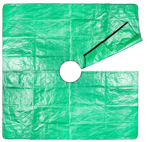 Landschaftsplane Zum Zuschneiden 200x200cm Pflanzmatte Für Trimmen Mit Loch 30cm, Gartenbaum-Schnittplane, Busch-Besatzplane Mit Eckschnallen An Vier Ecken Für Einfaches Sammeln