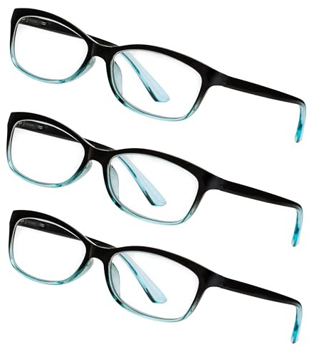 LEXXOO Lesebrille, Verschiedene Modelle & Farben, Damen & Herren | Bequeme, leichte Fertiglesebrille für Damen und Herren, erhältlich als rechteckige, runde oder Halbrandform, alltagstauglich