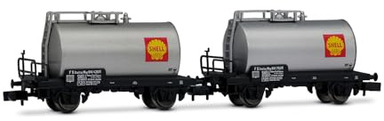 Arnold HN6701 FS, 2-unit pack 2-axle tank wagons, Shell silver livery, ep. III-IV for adults and collectors