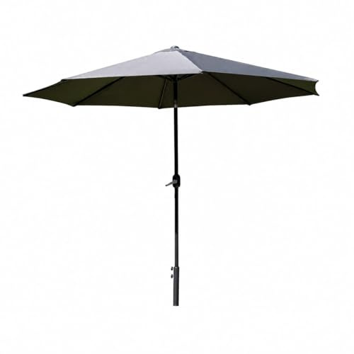 Signature Homes and Gardens SH&G 2.5m Large Garden Parasol | Steel Frame with Crank & Tilt Mechanism | UV50+ Outdoor Sun Shade Umbrella for Patio & Decking | Dark Grey