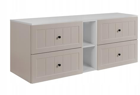 Rodan Moderne Möbel - Schrank Weiß, Kaschmir - Möbelstück - Bastelregal – Bastelplatte 60 cm + 60 cm + 140 cm