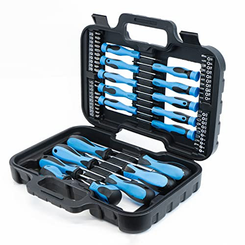 Streetwize Blue & Black 58pc Screwdriver and Bit Set in Tool Case - Slot Flat Pozi Phillips etc