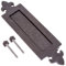 Black Cast Iron Ornate Door Letterbox Plate - Large Sprung Post Cover