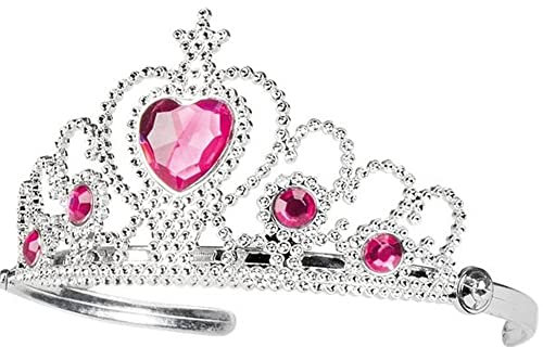 Guirca Silberne Krone Diadem Tiara Karneval Fasching Party Silber Märchen Mittelalter Prinzessin Mädchen