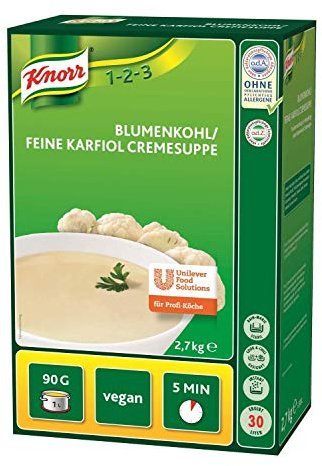 Knorr Blumenkohl, feine Karfiol Cremesuppe Trockenmischung (natürlicher, purer Blumenkohl Geschmack) 1er Pack (1 x 2,7 kg)