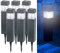 Lunartec Solar Gartenleuchten: 6er-Set Moderne Solar-LED-Wegeleuchten mit Dämmerungs-Sensor (LED Gartenlampen, Solarleuchten klein, Gartenleuchte Standleuchte)