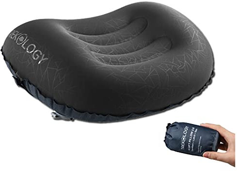 TREKOLOGY Aluft 2.0 Ultraleicht Reisekissen Aufblasbar - Aufblasbares Kissen Camping für Schlafen, Nacken & Lendenwirbelstütze Beim Strand, Wandern, Backpacking - Schnelles Entleeren mit Antirutsch