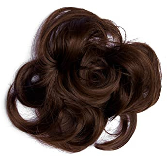 Lullabellz Premium Hair Up Scrunchie Messy Bun, Choc Brown, 6-Inch Length