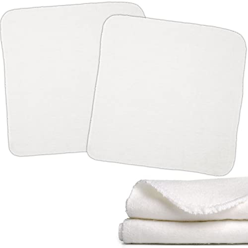 alles-meine.de GmbH 10 TLG. Set - Moltontücher/Stoffwindeln - einfarbig weiß - 40 cm * 40 cm - 100% Baumwolle - Mulltücher/Spucktuch/Waschlappen/Babytuch - Babyspücktüch..