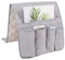 Sofa Armrest Caddy Organizer Storage Armrest Chair Desk Sofa Organiser Non-slip TV Remote Control Handset Holder Couch Pocket Organizer for Phone Magazine Books Glasses Drinker Snack (Grey)