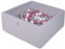 MEOWBABY Piscine à balles pour bébé – Fosses a Boules 90x90x40cm pour Enfants avec 200 balles – Piscine a Balle Enfant carrée en Coton, Gris Clair