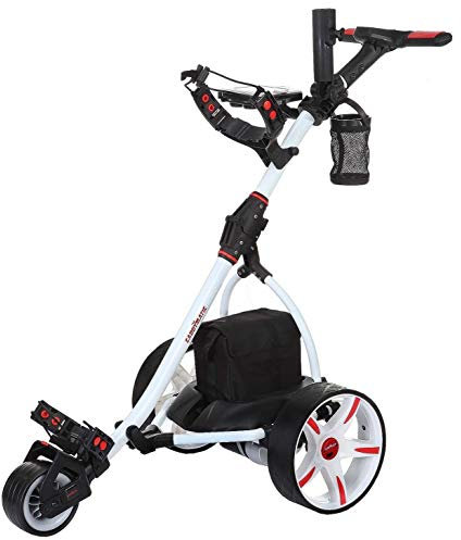 Caddymatic V2 Electric Golf Trolley/Cart With 36 Hole battery With Auto-Distance Functionality White