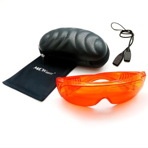 MCWlaser Laser Schutzbrille Brille 190-540nm OD6+ Laser Safety Goggles Glasses For UV light Violet Blue Green Laser 405nm 445nm 450nm 473nm 532nm Absorption Type EP-3 Style 6