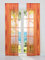 ESLIR 2er Set Flächenvorhänge Schiebegardinen Voile Gardinen mit Klettband Schiebevorhang Transparent Vorhang Wellen Muster Orange BxH 57x145cm 2 Stück