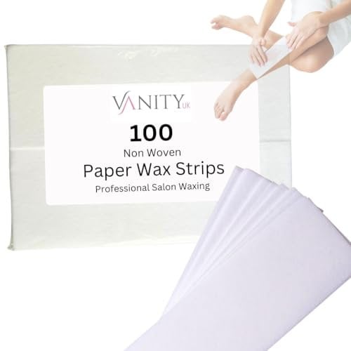 Vanity UK 100 Pack Paper Wax Strips - Salon Professional Smoothness at Home Waxing - Strong, Reliable and Easy To Use Body Hair Removal