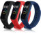 Oumida 3-Pack Kompatibel mit Xiaomi Mi Band 4/3 Armband, Silikon Sport Ersatzarmband für Xiaomi Mi Band 4 / Mi Band 3 (Schwarz/Marine/Orangerot)