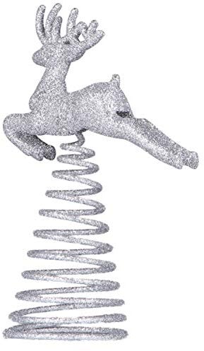 PRETYZOOM Christbaumspitze Weihnachtsbaum Topper Glitzer Elch Eisen Kunst Silber Hirsch Baumschmuck Baumkronen Weihnachten Festival Party Weihnachtsdeko Christbaumschmuck Weihnachtsbaumschmuck