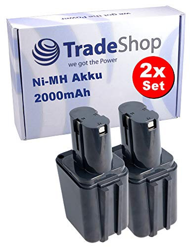 2X Hochleistungs NI-MH Akku für Bosch Bohrmaschine GBM 9,6V, GBM 9,6VE, GBM 9,6VES, GBM 9,6VESP, GSS 9,6V, GSS 9,6VES / 9,6V 2000mAh Knolle Akku