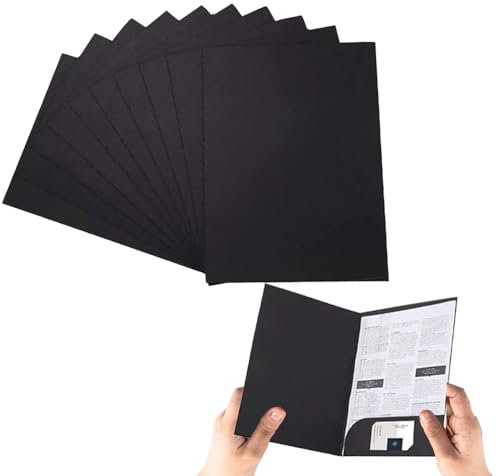 10 Stück Präsentationsmappe A4 Kraft Dokumentenmappe Papier Ordner Kraftpapier Aktenordner Papierkram Organizer mit Kartenschlitzen Ordner Umschläge Organisation für Büro Schule und Zuhause