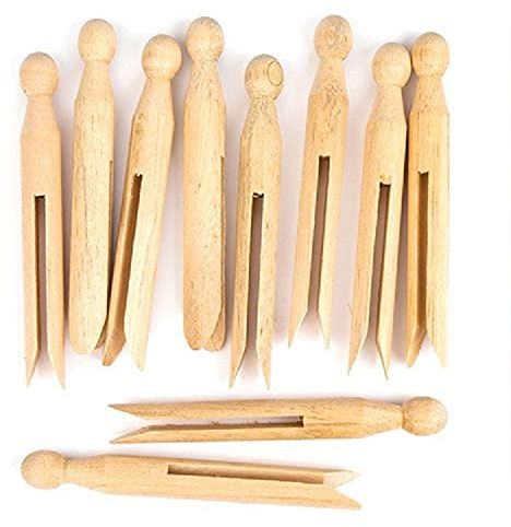 QDS Wooden Dolly Clothes Laundry Pegs For Washing Lines, Laundry & Craft Projects (24)
