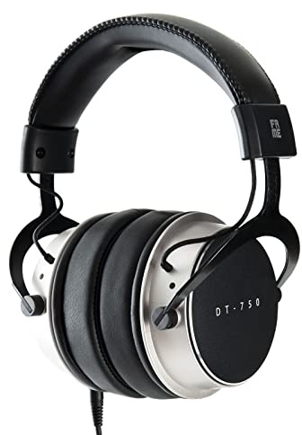 Fame Audio DT-750 Studio Kopfhörer, Kopfhörer geschlossen mit abnehmbaren Kabel, Frequenzbereich 8 bis 35000 Hz, 32 Ohm Impedanz, 3.5 mm Adapter