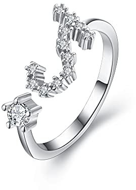 Clearine 12 Konstellation Sternzeichen Zirkonia Verstellbarer Ring für Damen Mädchen Skorpion Horoskop Sternbild Astrologie