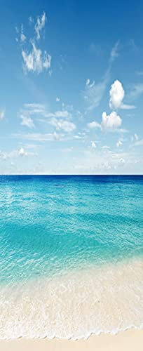 A.Monamour Türtapete Selbstklebend Türfolie Türposter 3D Tropischer Strand Blauer Himmel Und Meer Naturlandschaft Vinyl Folie Türdeko Tapete Wandbild Türaufkleber Türtattoo 77 x 200 cm