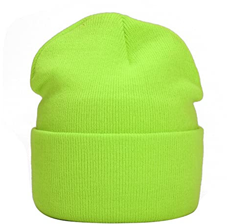 MASADA Damen und Herren Beanie Winter-Mütze - Neongelb