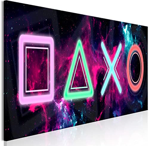 murando - Wandbilder XXL für Gamers Spielkonsole 150x50 cm 1 tlg - Wand Deko Vlies Leinwand Bilder Groß Wanddeko Wohnzimmer Schlafzimmer Kunstdrucke Panoramabild Gaming Play bunt