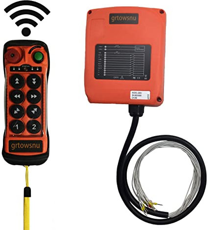 Télécommande de grue sans fil à 8 boutons 12V 24V pour pont roulant Pont roulant Grue à portique Grue industrielle Palan électrique Emetteur et récepteur radio