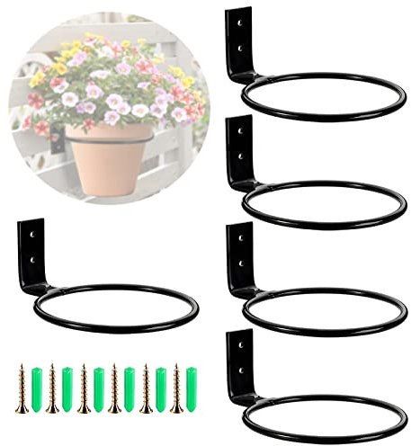 WKLSSRH 5 Soportes para Plantas de Pared para macetas de Metal Ganchos para macetas de Flores Soporte para Anillos para Colgar en la Pared (M)