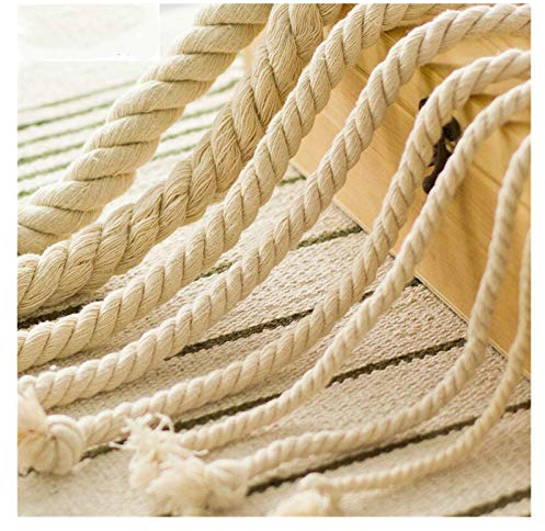 BANGHA Corda di Canapa Tre Fili di Corda di Cotone Mano Corda Fai da Te Spessa Riso Bianco Intrecciato Corda Decorativa Spago Iuta (Color : 15mm 2yard)