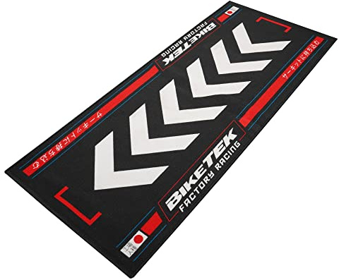 BikeTek Series 7 Motorcycle Workshop Pit Garage Mat Red Rising Sun 190 x 80 cm Suitable for Honda