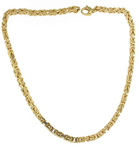 Byzantiner Königskette 18kt Gold Doublé 5mm Länge 40cm, Halskette Herren-Kette Goldkette Damen Geschenk Schmuck ab Fabrik Italien tendenze