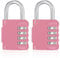 ZHEGE Combination Padlocks for Gym Locker, 4 Digit Code Padlock Outdoor with Side Window, Padlocks for School Locker, Combination Locks Outdoor for Backyard Shed, Fence Gate (Pink, 2 Pack)