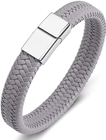 Dsnyu Armreif für Herren, Bunt Herren Armbänder mit Magnet Verschluss, Einfacher Stil Punk Armband Leder für Verlobter