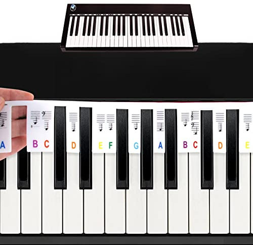 AWAVM Removable Piano Keyboard Note Labels for 88 Key Full Size Silicone Reusable No Need Stickers Notes Label for Beginners and Kids Comes with Box