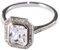 Aotiwe Ringe Silber 925 Set Damen, Ringe Jahrestag Quadrat Silber mit Weiß Zirkonia Größe 53 (16.9)