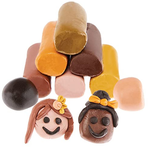 Baker Ross FX825 Hautton-Soft-Modelliermasse - 8er-Packung, lufttrocknende Knete für Kinder