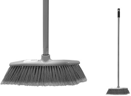 HERSIG - Escoba Gris Oscuro con Palo | Cepillo Gris Oscuro con Palo.
