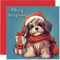Stuff4 Woofmas Weihnachtskarte mit Hund für Damen und Herren – Merry Xmas Weihnachtskarte für Schwester, Bruder, Cousin, Onkel, Tante, Mutter, Vater, Oma, Großvater, 145 mm x 145 mm, einzelne