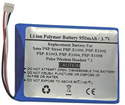 950mAh 3.7V Ersatzakku für Sony PSP Street PSP-E1000, PSP-E1002, PSP-E1003, PSP-E1004, PSP-E1008, Pulse Wireless Headset 7.1
