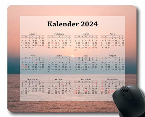 YENDOSTEEN Mauspad mit Kalender 2024,Wabenmuster-Sechseck rutschfeste Gummi-Mauspads für Bürocomputer,Laptop