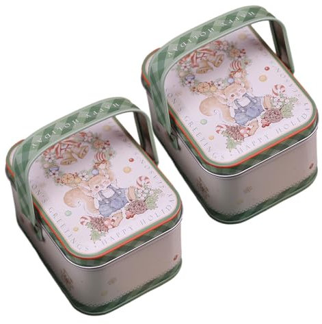 DOTBUY-SHOP Weihnachten Keksdose Gebäckdose Leere Blechdosen mit Deckel Vorratsdose Metallbox Geschenkdose Plätzchendose Süßigkeiten Behälter Dekorative Aufbewahrungsboxen (6er Set,Hase)